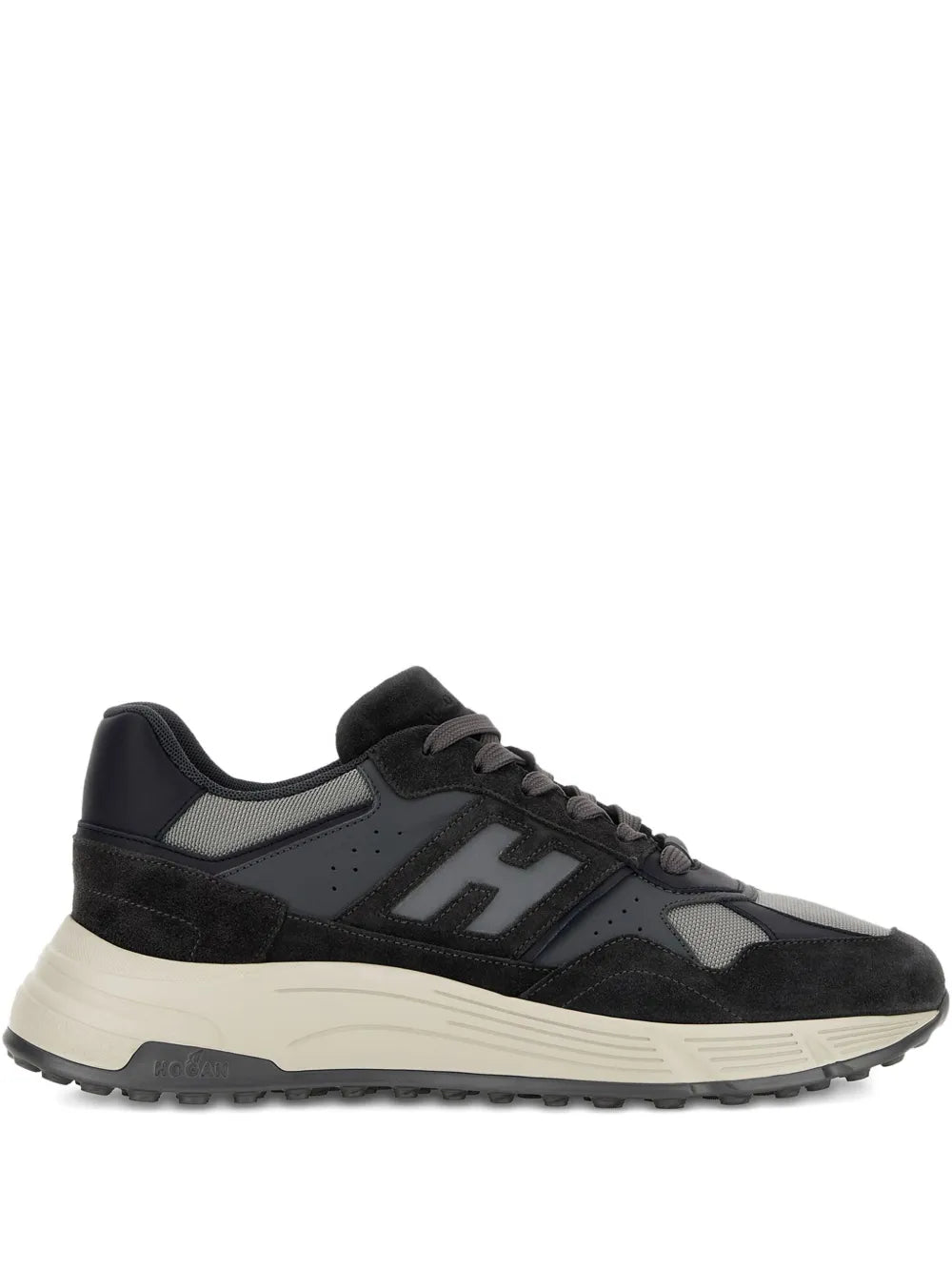 Hogan Hyperlight sneakers in dark blue/black with gray logo and beige sole