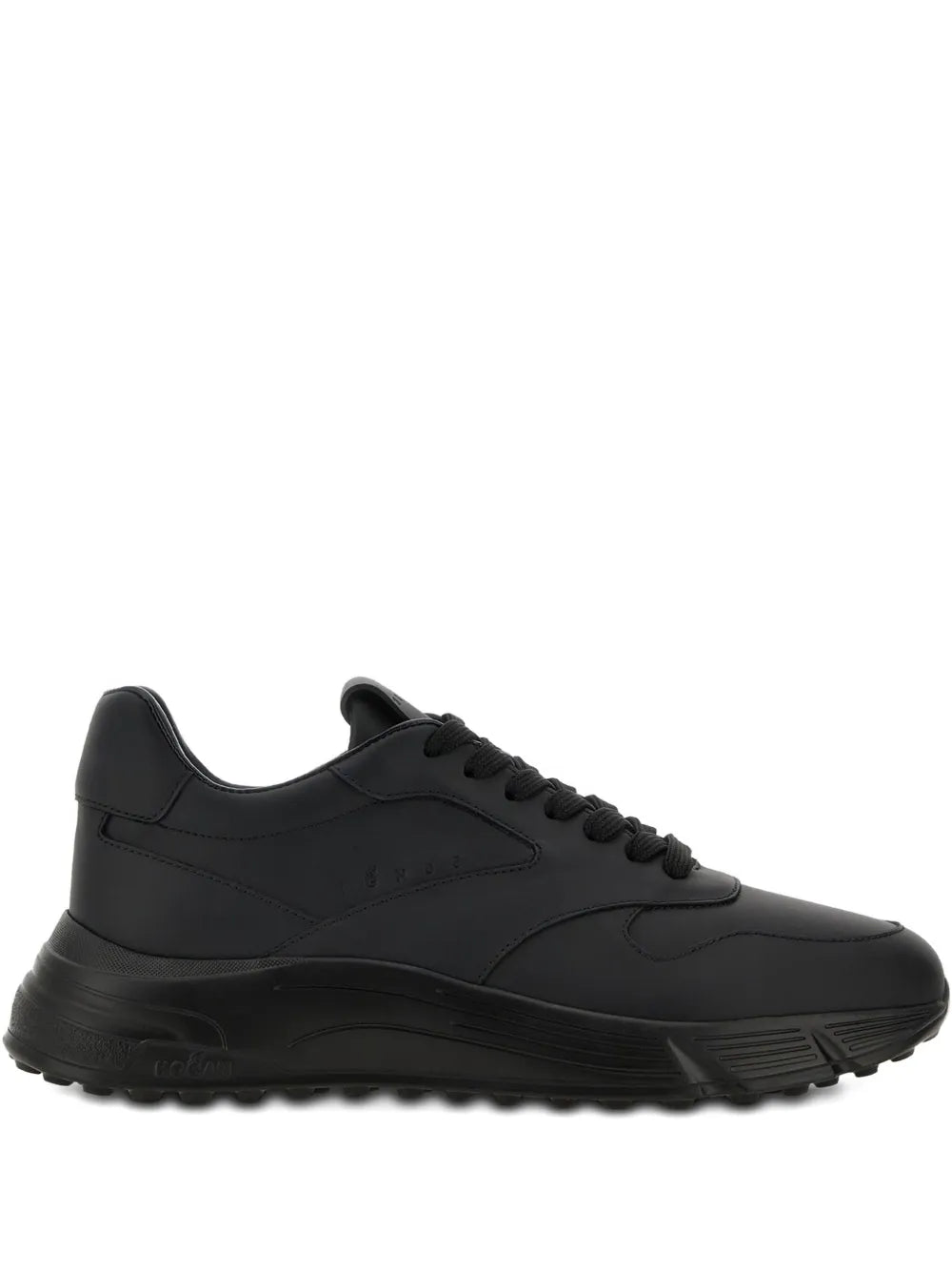 Hogan Hyperlight sneakers in black leather, lace-up with padded tongue