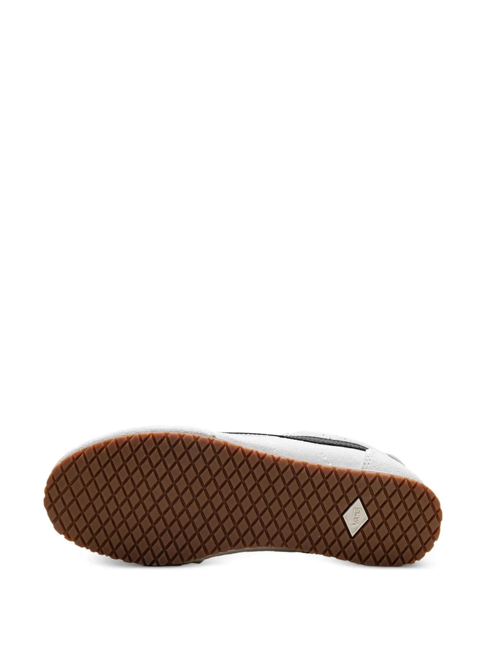 Vans low-top sneakers outsole with dark diamond tread and gum rubber bottom