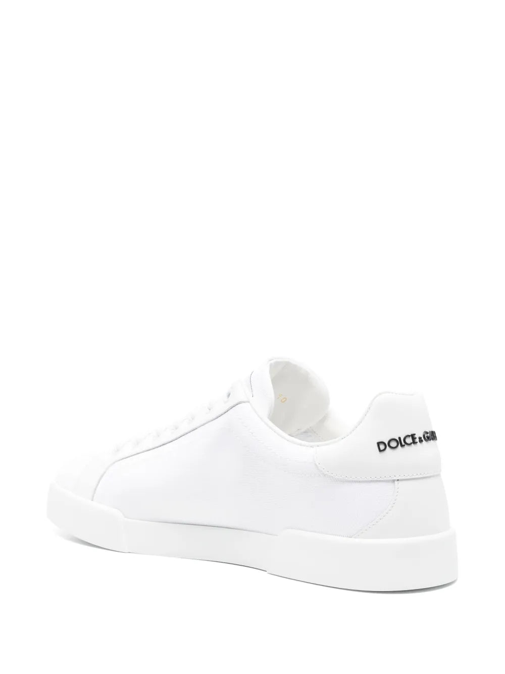 White low-top Dolce & Gabbana sneakers, heel and back view