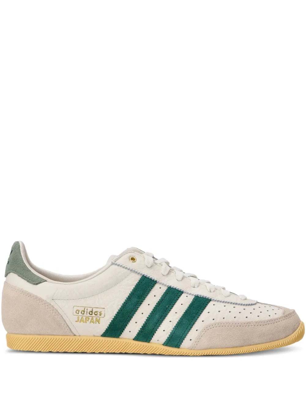 adidas Japan suede-panelled sneakers with green stripes and gum sole