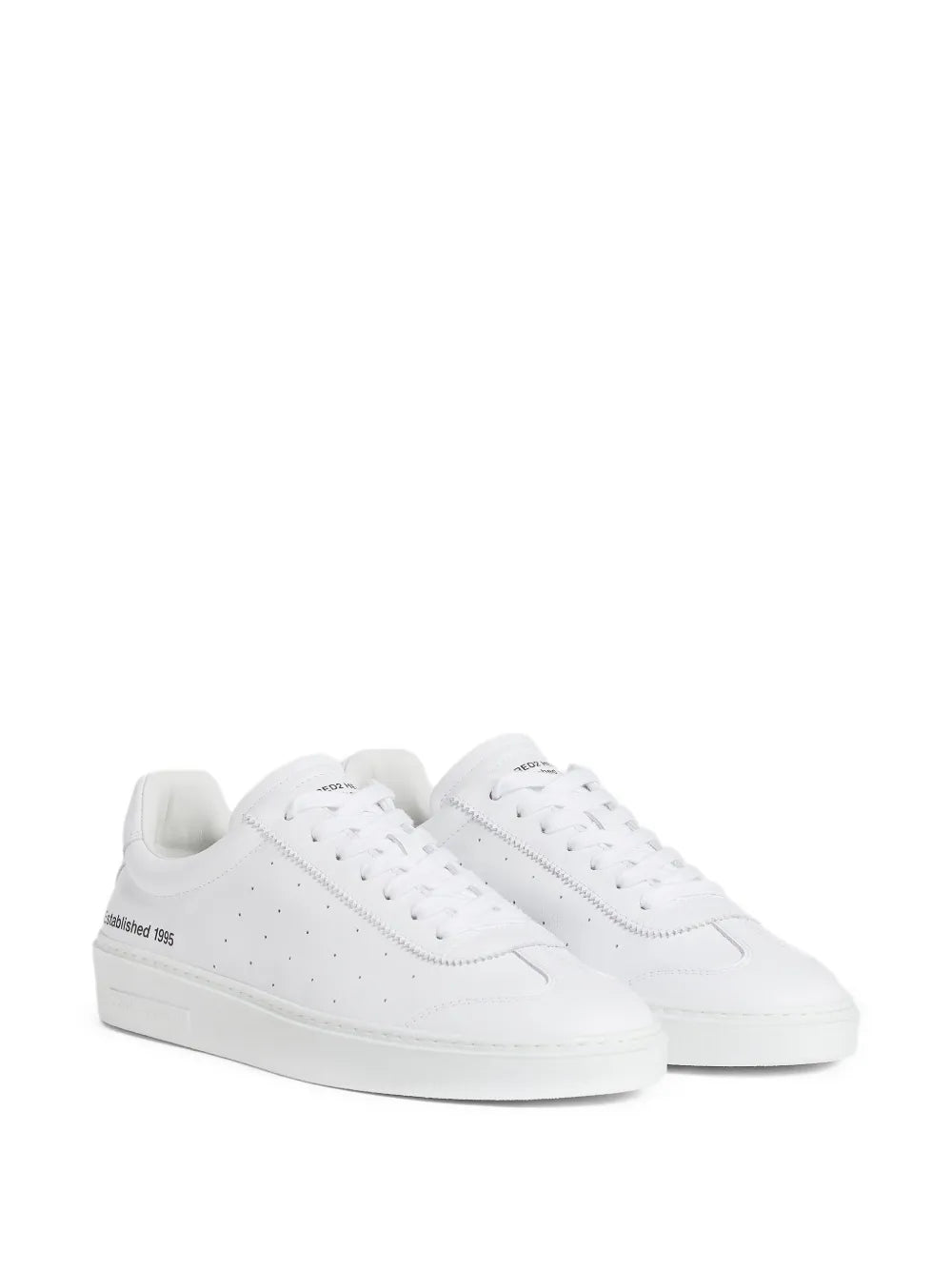 White Dsquared2 panelled sneakers, lace-up with stitched side panels