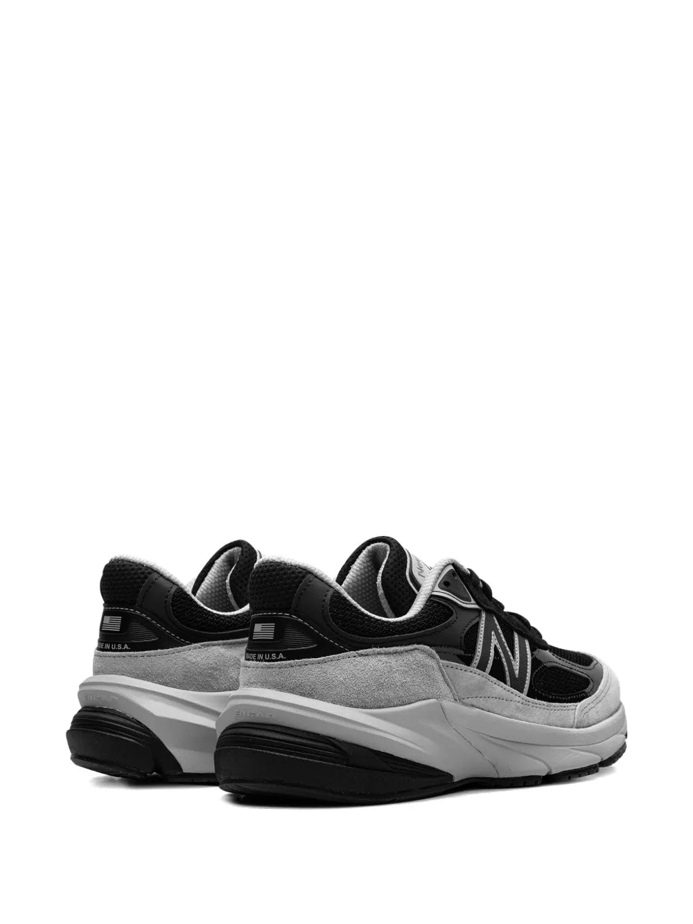 New Balance 990V6 Miusa black/grey sneakers, heel tabs and N logo, chunky midsole