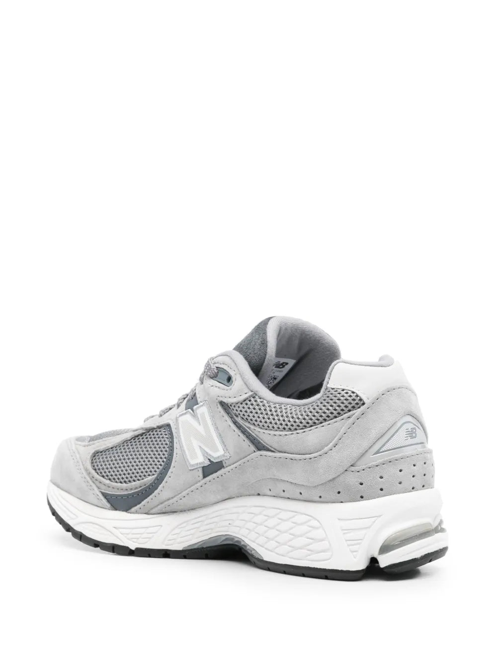 New Balance grey lace-up sneaker, quilted sole detail, rear heel tab