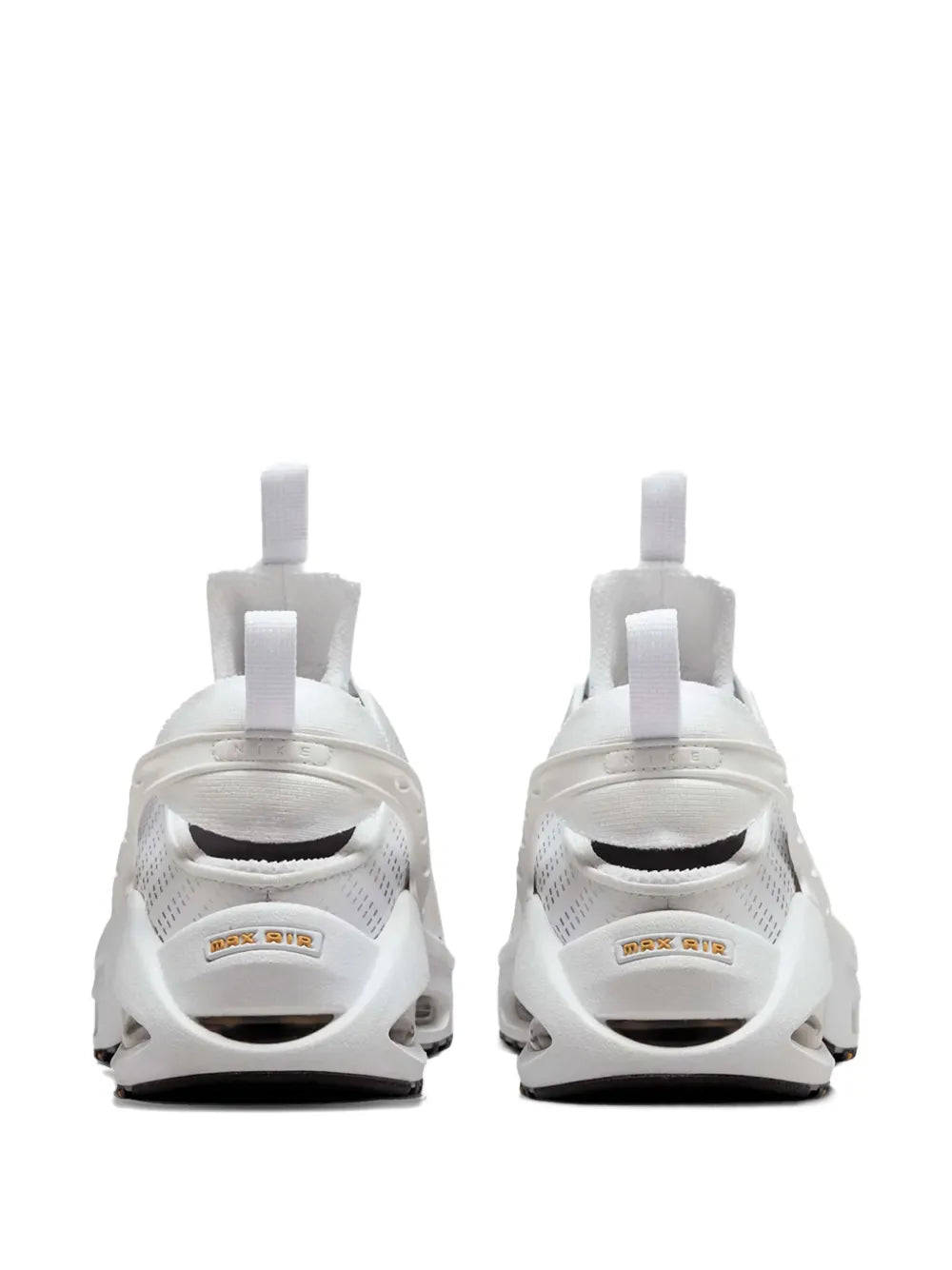 White Nike Air Max Craze sneakers, back heel view with pull tabs