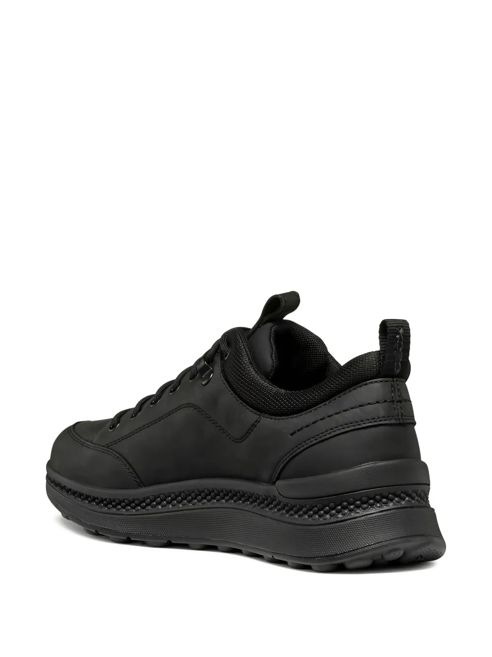 Geox Spherica Actif leisure sneaker, black rear side with heel panel and laces