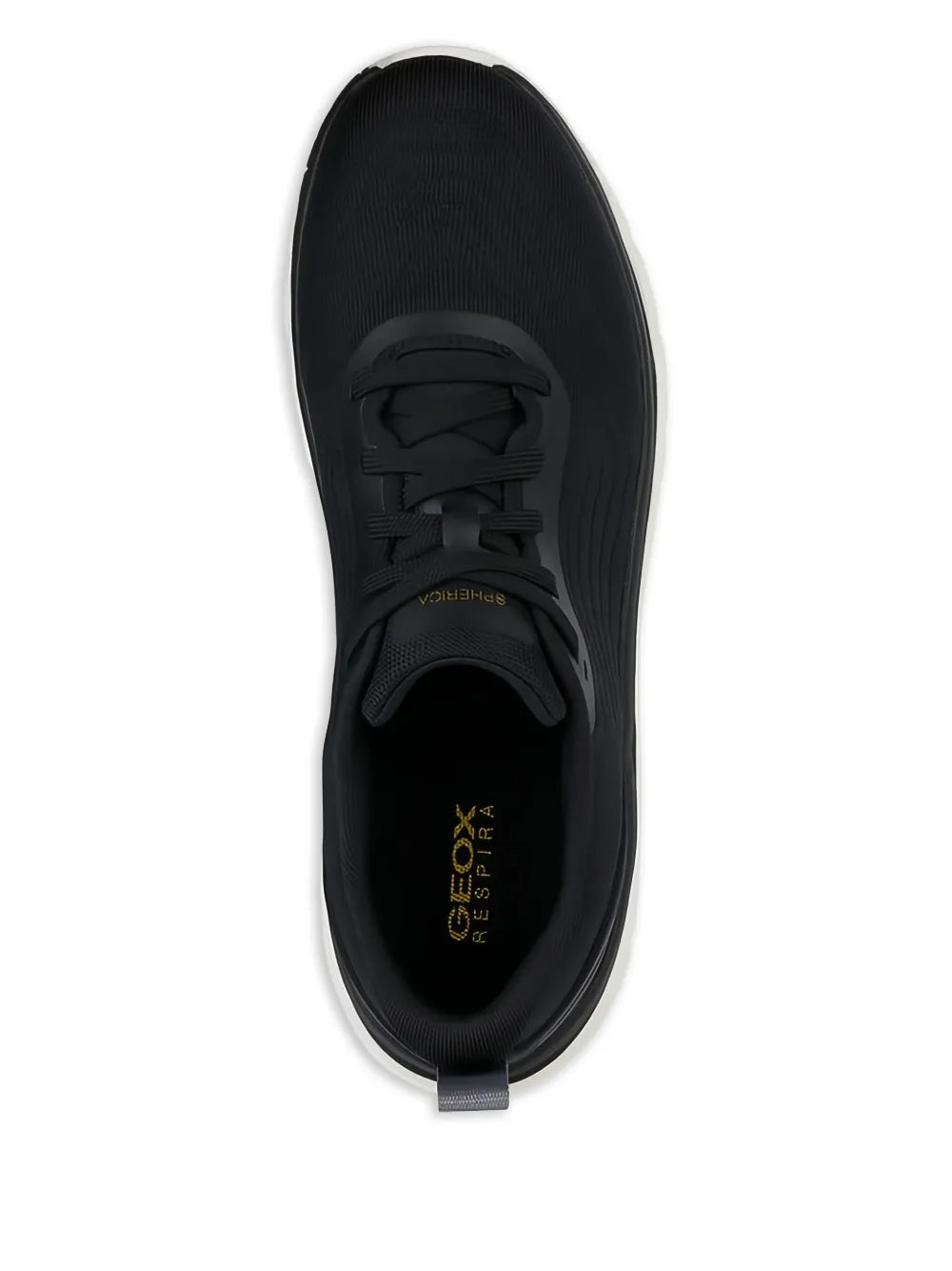 Geox Spherica Active sneaker, black knit upper with lace-up front and side logo