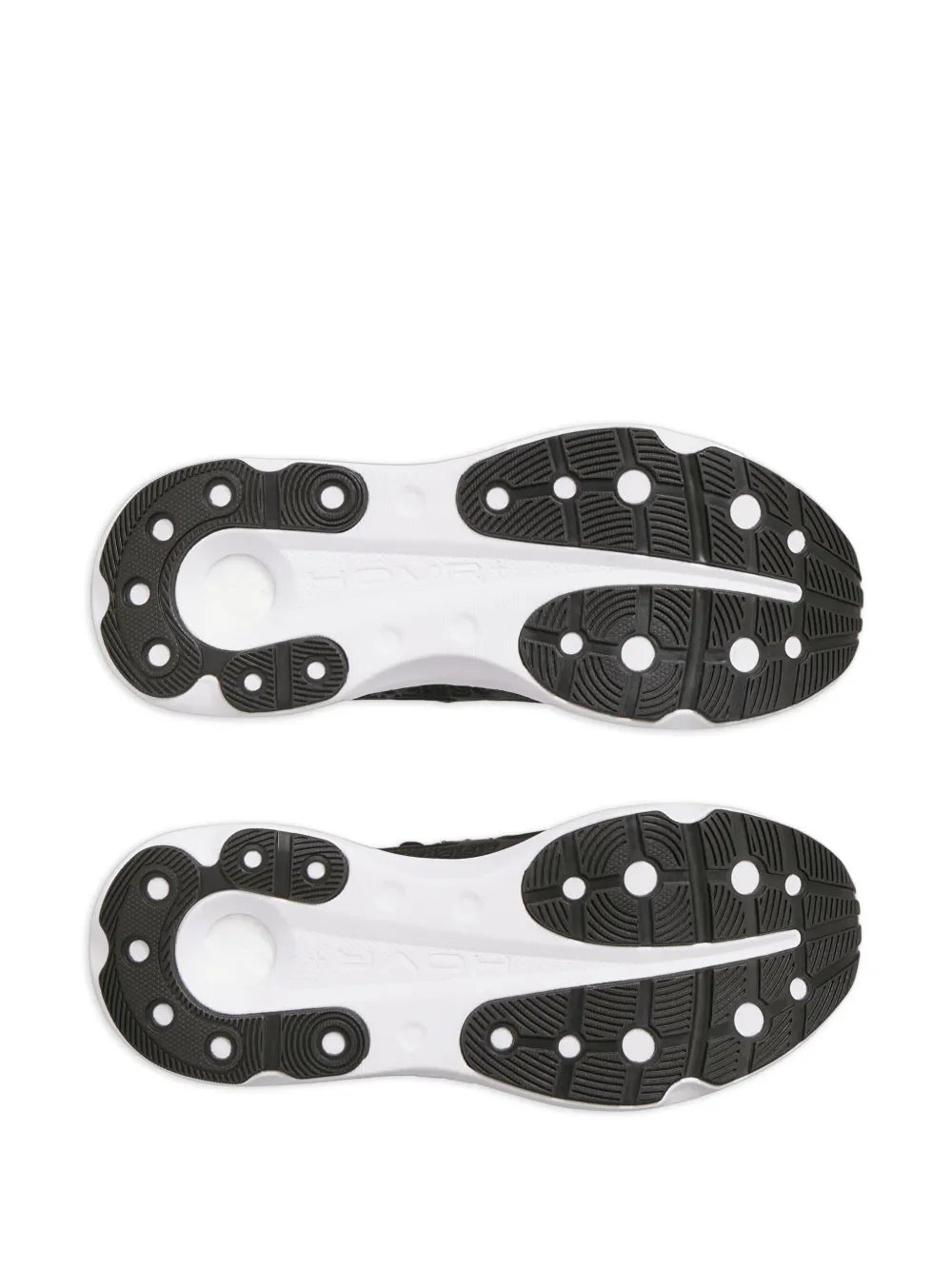 Black Under Armour Infinite outsoles with rubber traction tread and white midsole