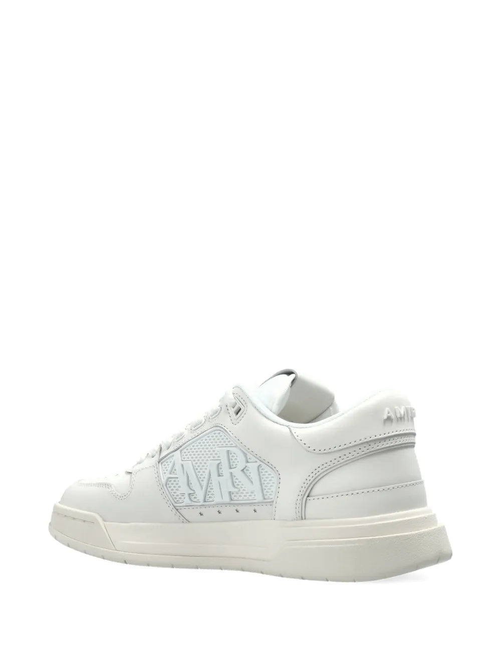 White low-top sneakers with AMIRI logo-embellished heel and cushioned collar