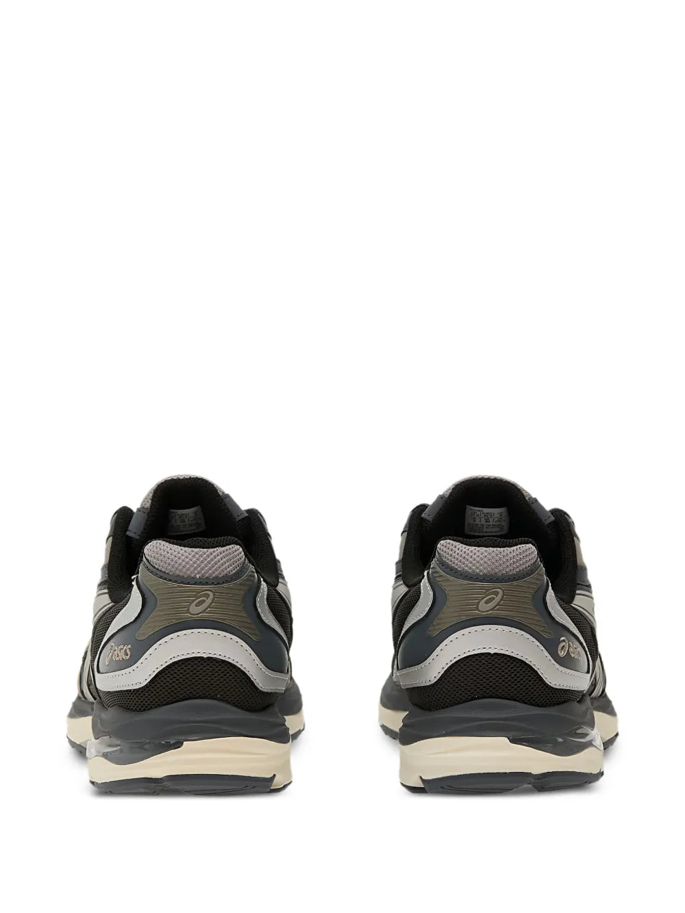 ASICS Gel-K1011 sneakers back view with black heel panels and gray lining