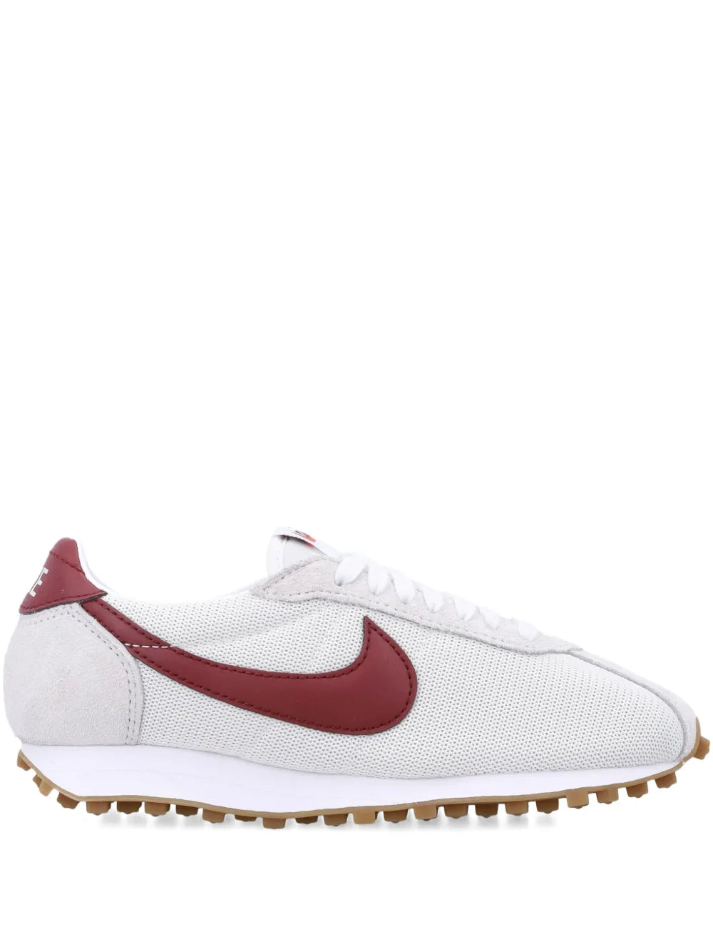 Nike LD-1000 low-top sneaker with white mesh and burgundy Swoosh, tan sole