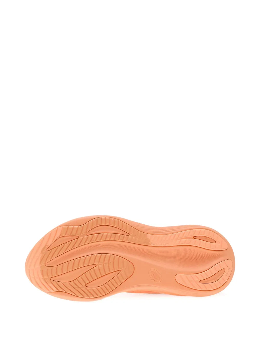 Orange ASICS Gel-Nimbus 27 Lite-Show outsole view with patterned tread