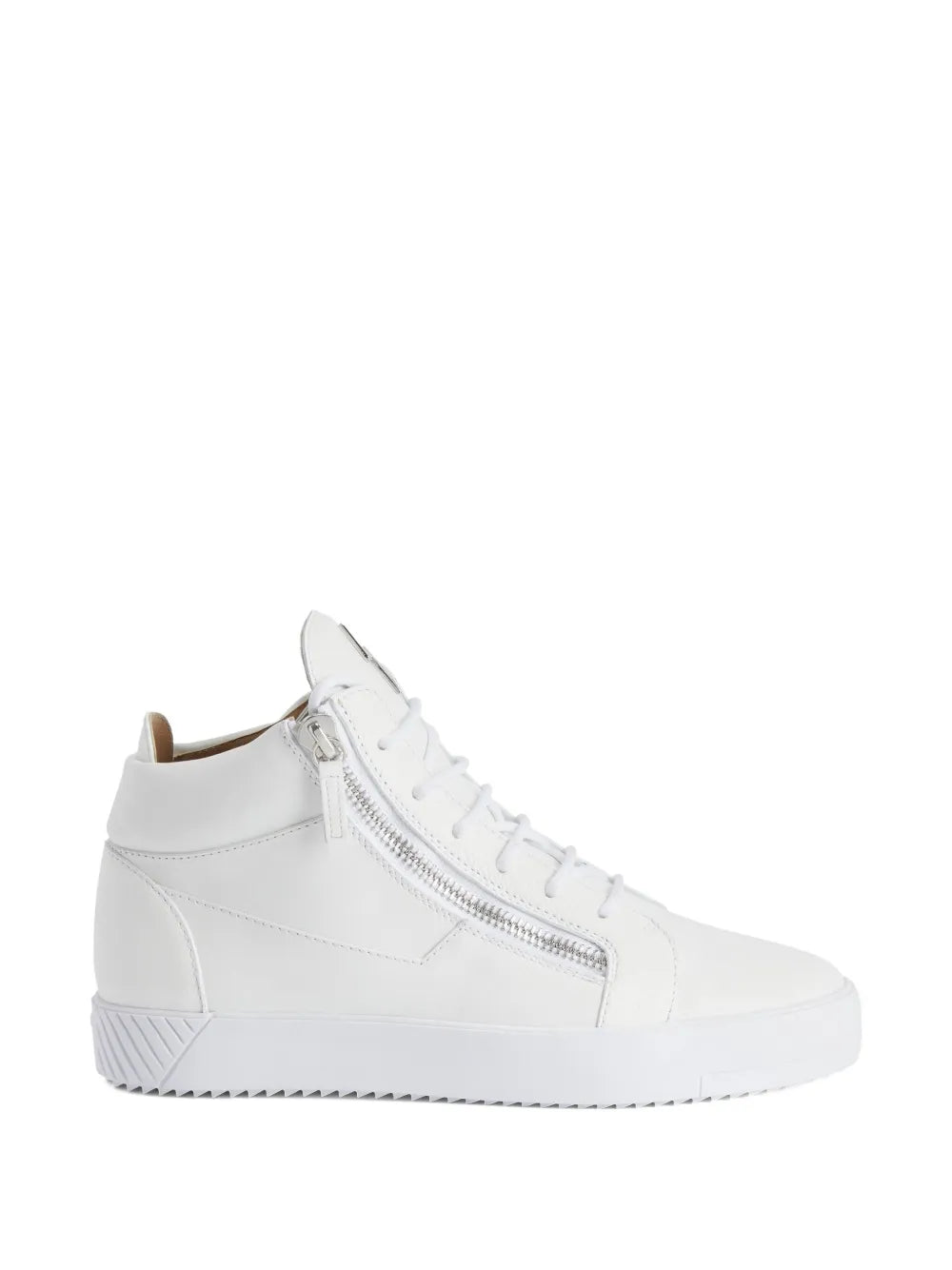Giuseppe Zanotti Kriss white low-profile sneakers with side zip and rubber sole