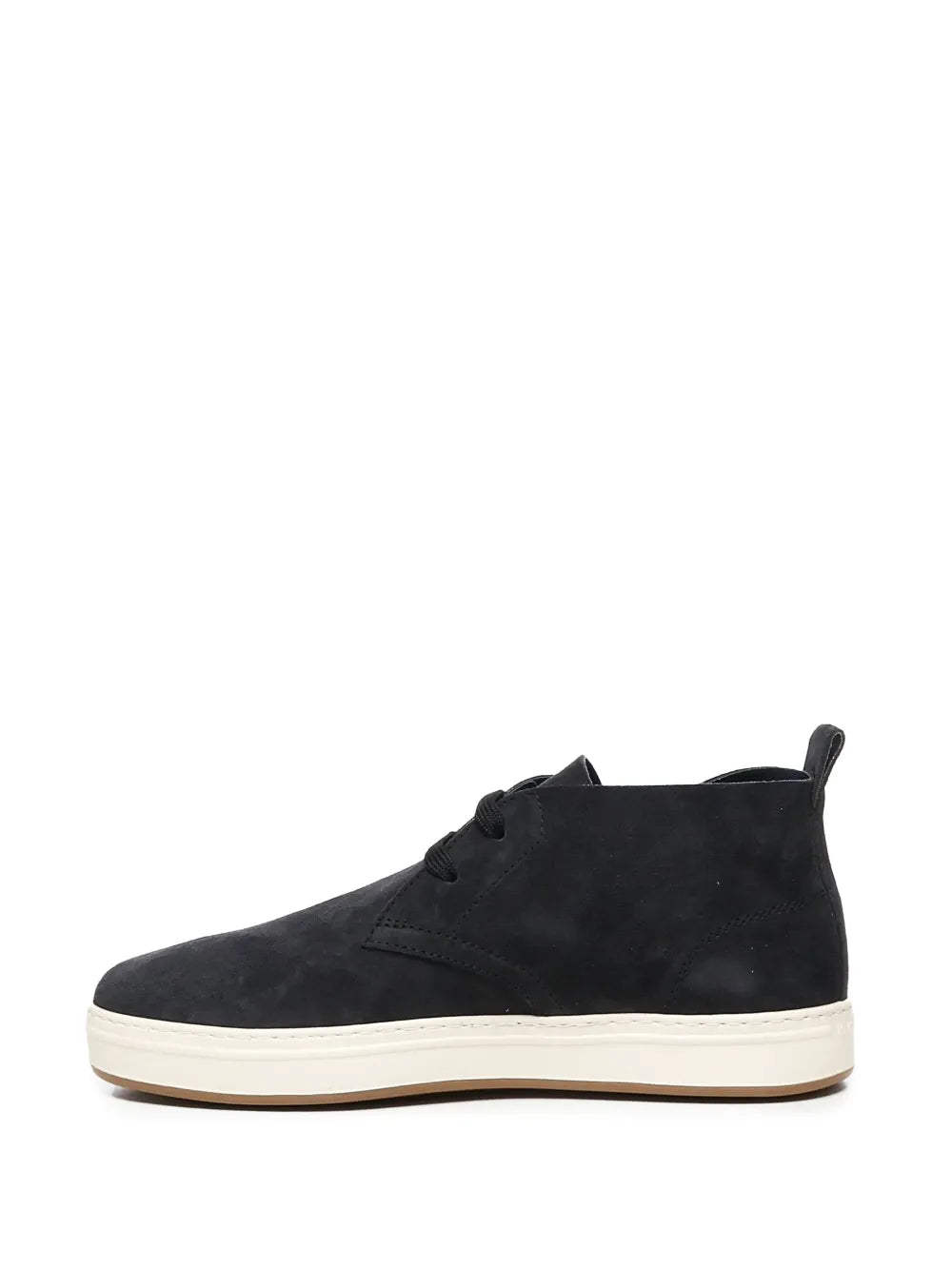 Hogan black suede lace-up sneakers with padded collar and white rubber sole