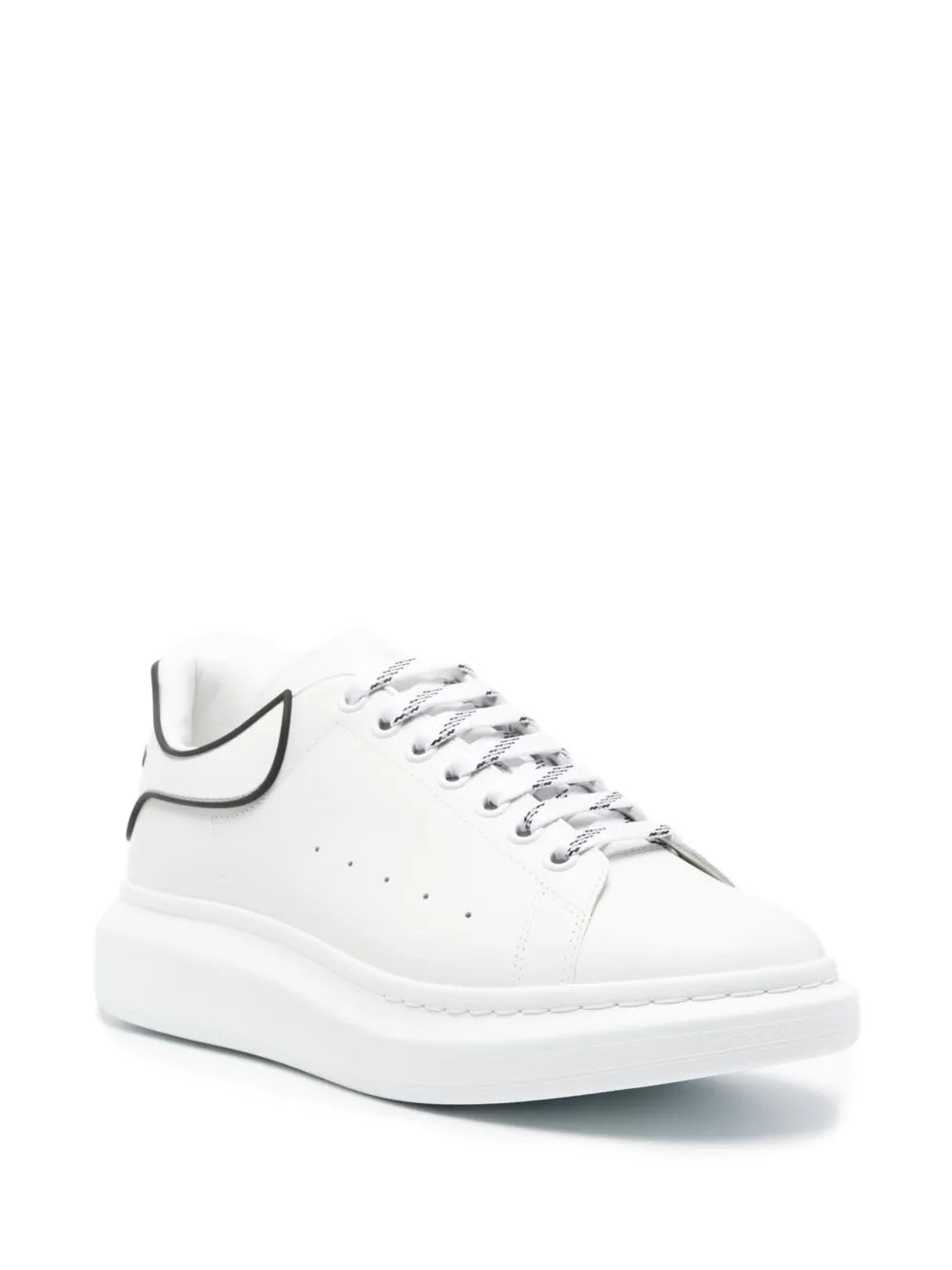 Alexander Mcqueen oversized lace-up sneakers, white with black laces and perforated toe