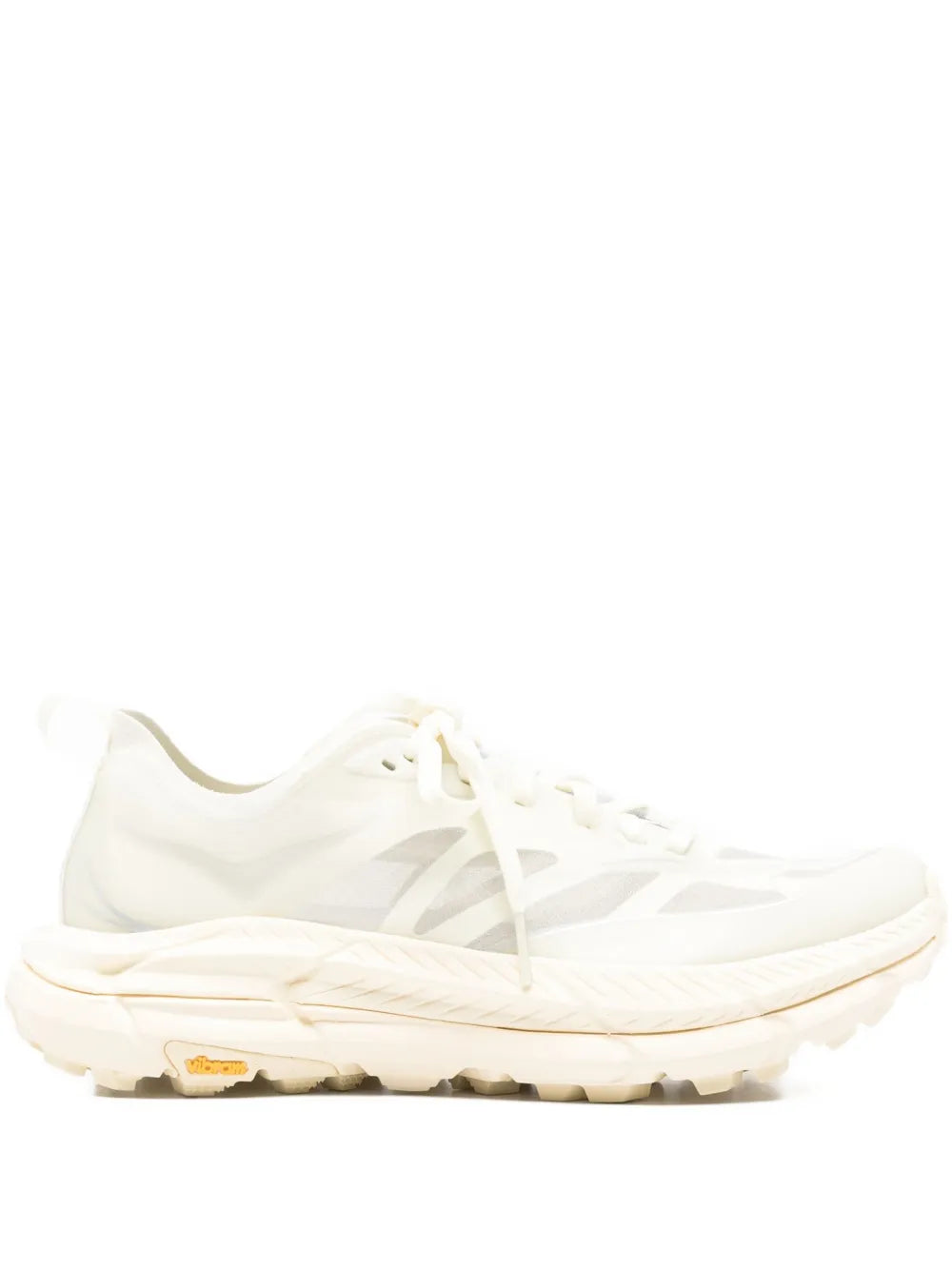 Hoka off-white mesh lace-up sneakers with cushioned rubber sole