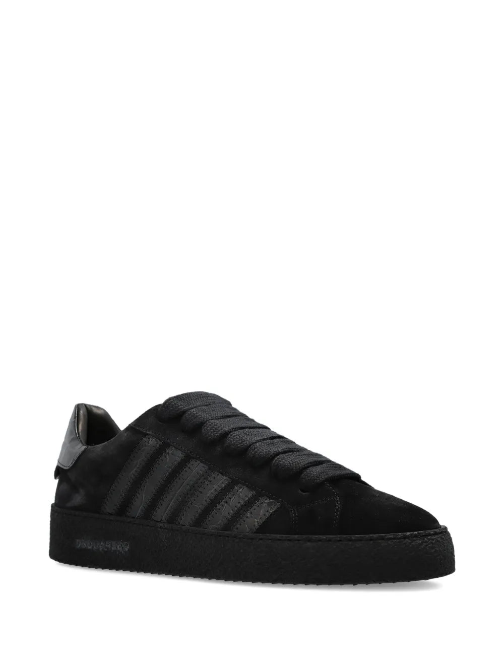 Dsquared2 black low-top sneakers with side paneling and lace-up