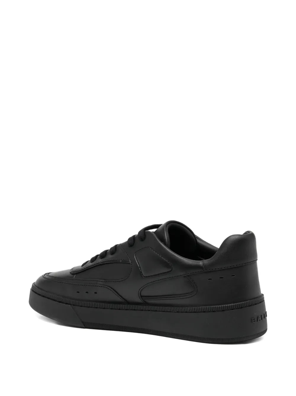 Bally Raise black low-top sneakers with sculpted sole and lace-up eyelets.