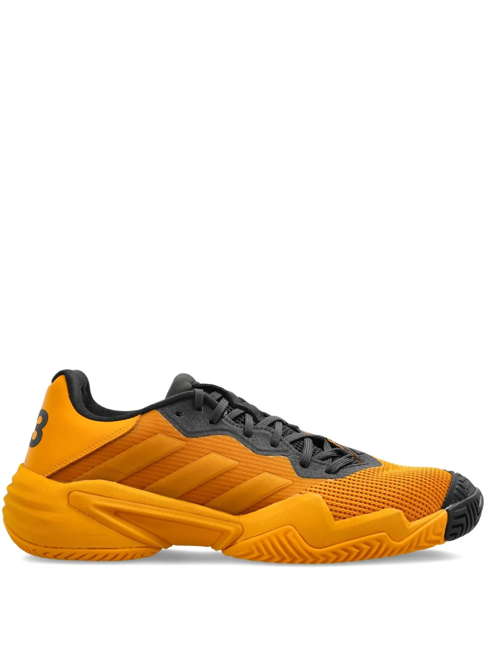 Y-3 orange and black Barricade 13 tennis sneaker, lace-up, chunky sole