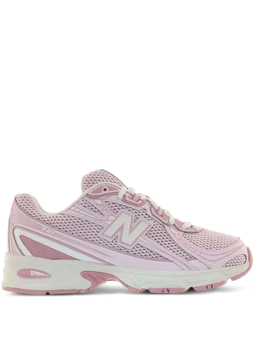 New Balance pink panelled lace-up sneakers with N logo and chunky sole