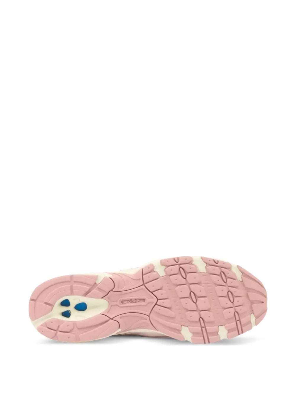 New Balance pink sneakers outsole view with textured tread