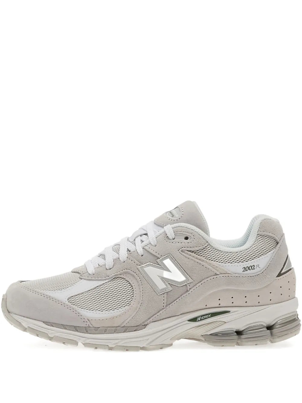 Grey mesh New Balance 2002R trainers with white laces and N side logo