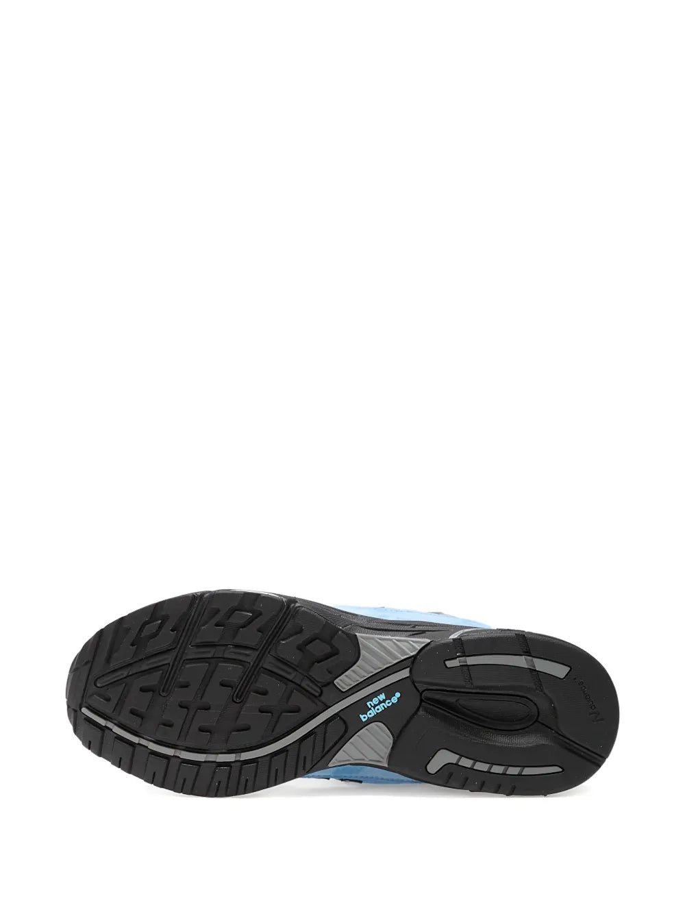 New Balance 993 suede sneaker outsole with textured black tread
