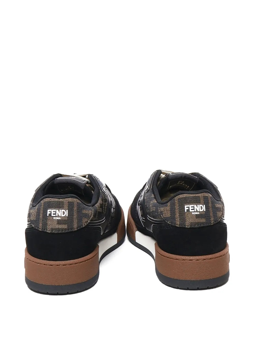 Fendi Match sneakers with FF logo heel, FENDI label on back, brown outsole