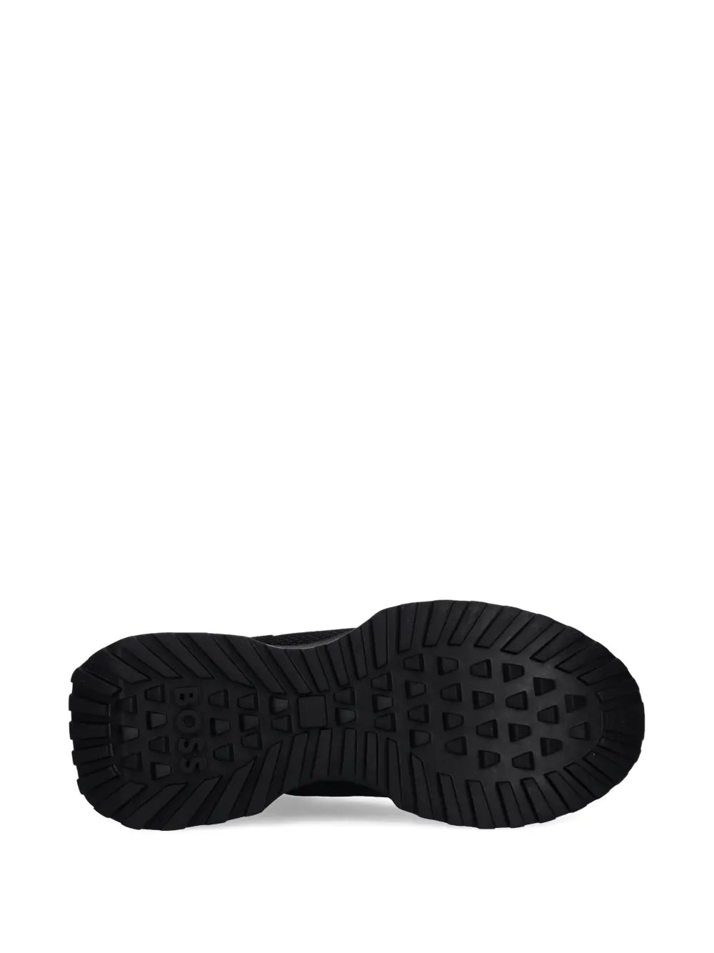 Black sneakers outsole with deep tread pattern
