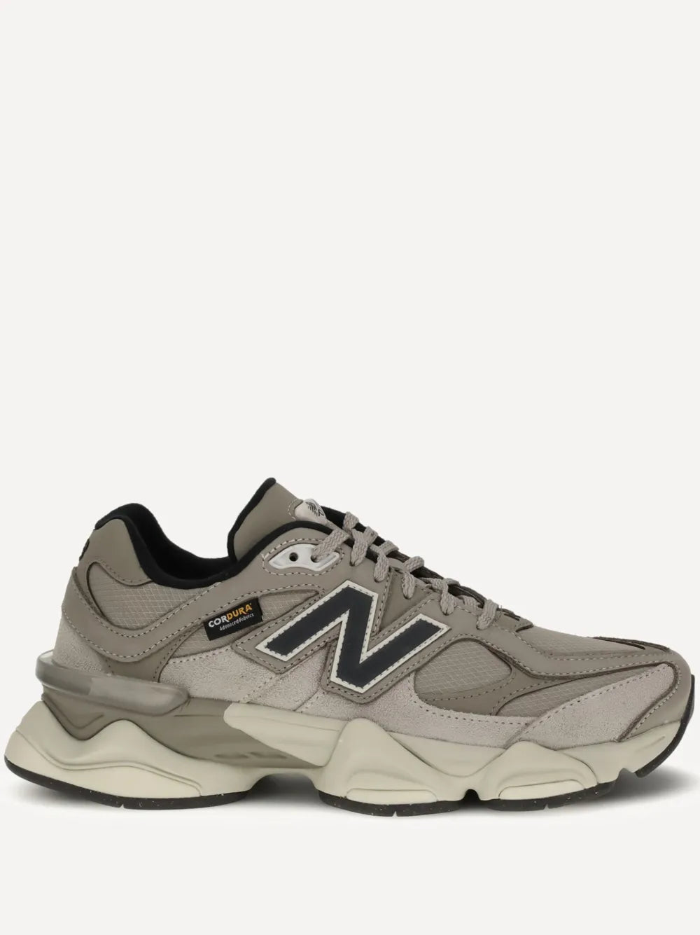 Arid stone New Balance 9060 sneakers with N logo and cushioned sole, lace-up