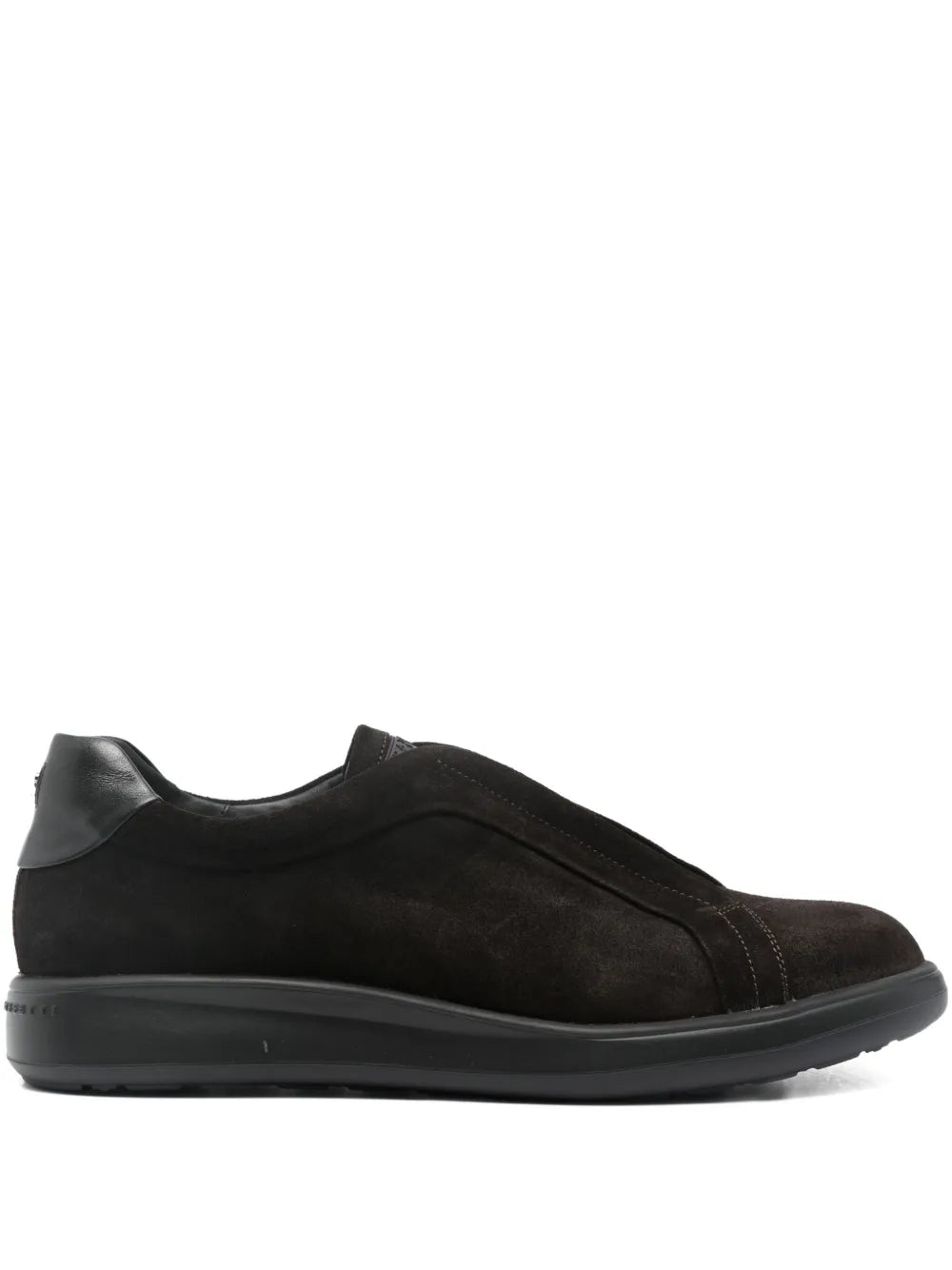 Fratelli Rossetti dark-brown suede lace-up sneakers with black rubber sole