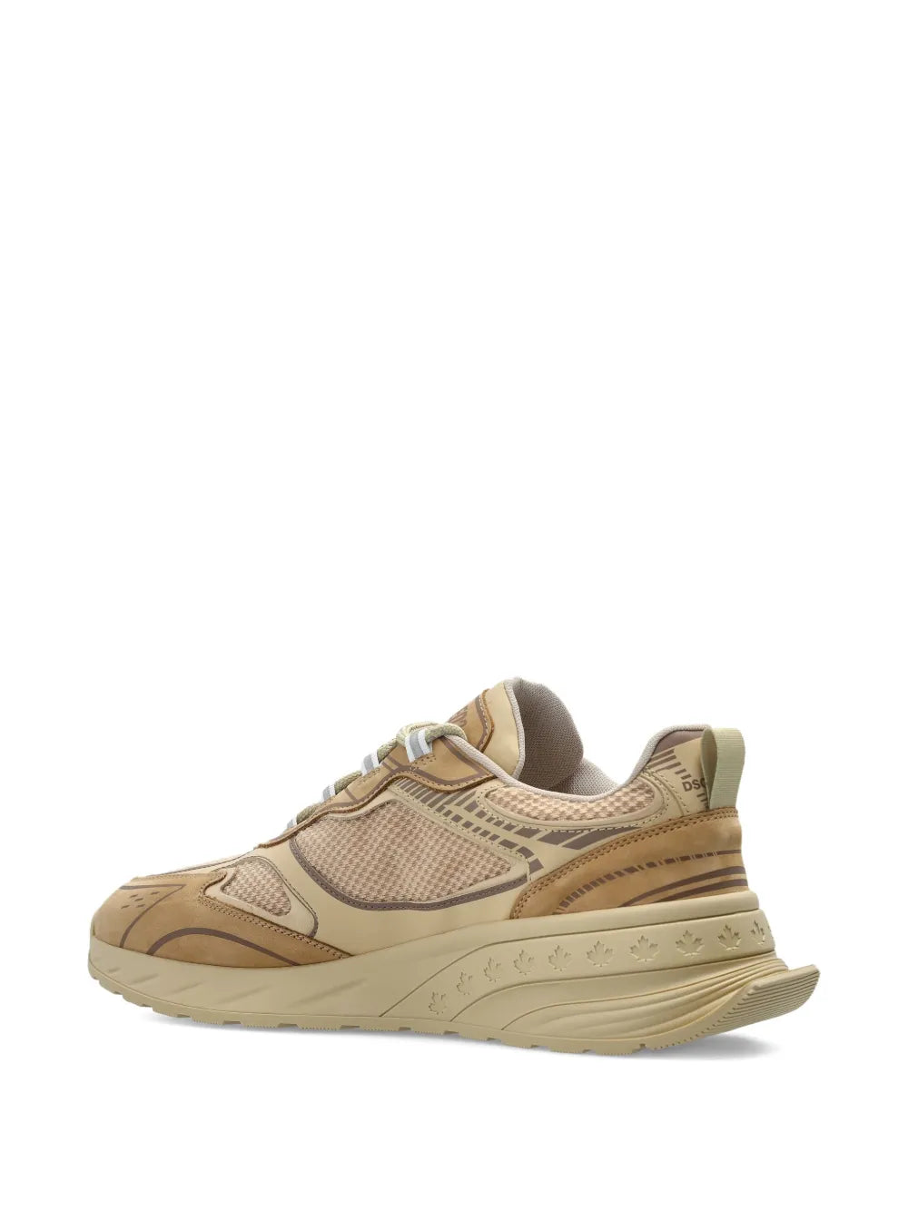 Dsquared2 Sprinter lace-up sneakers, light brown with chunky sole and logo patch