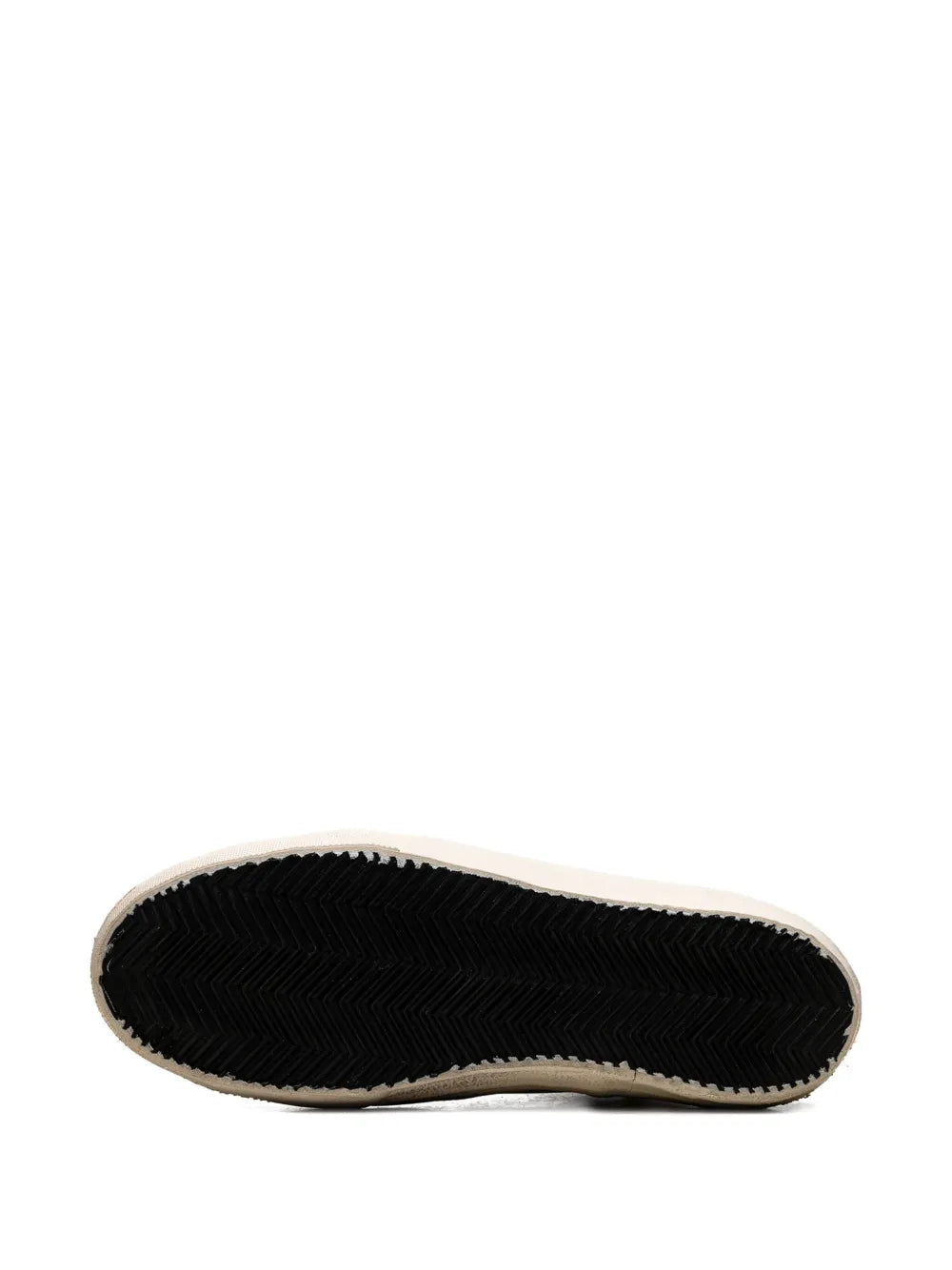 Golden Goose sneaker rubber outsole tread, black with off-white edge