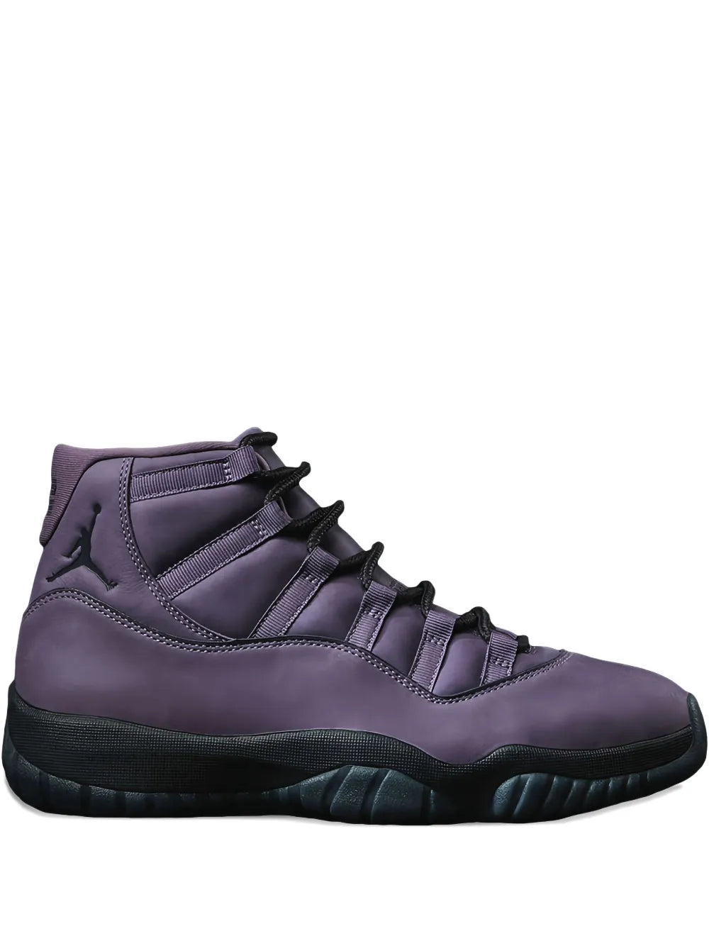 Air Jordan 11 high-top sneakers in purple, lace-up with side paneling