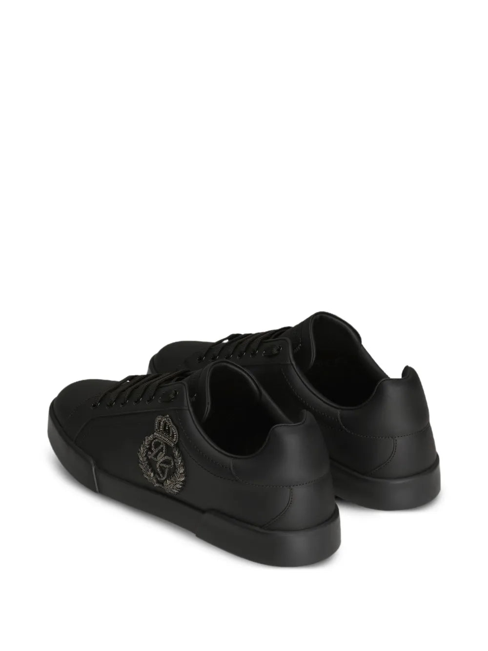 Dolce & Gabbana black logo-appliqué sneakers, pair, side view