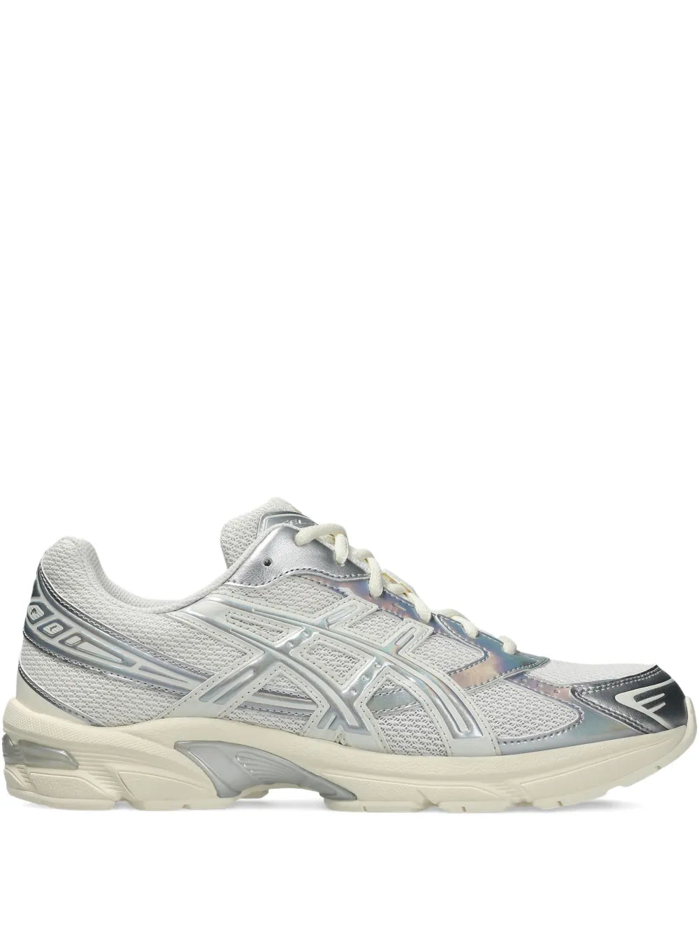 Asics Gel-1130 sneakers in cream and light gray with silver accents