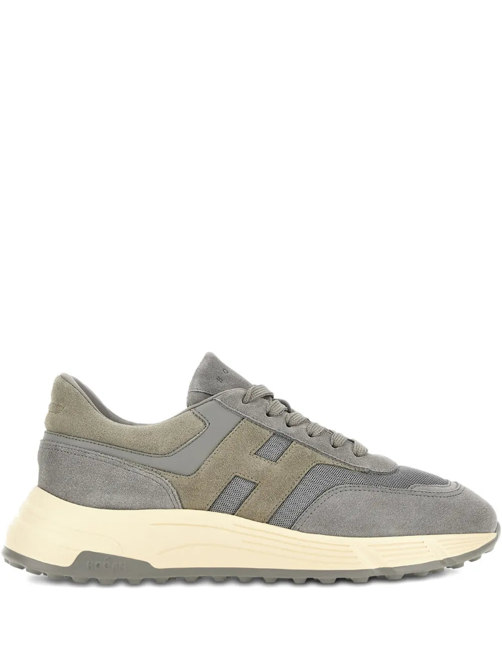 Hogan Hyperlight sneakers in grey with lace-up front and light beige sole