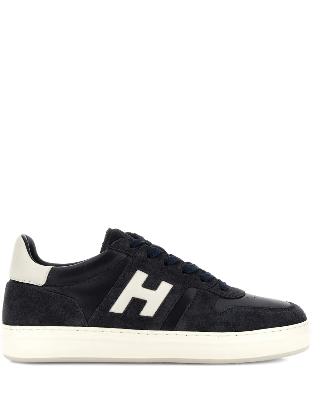Hogan H-Tv suede logo sneakers in dark navy with white side H detail