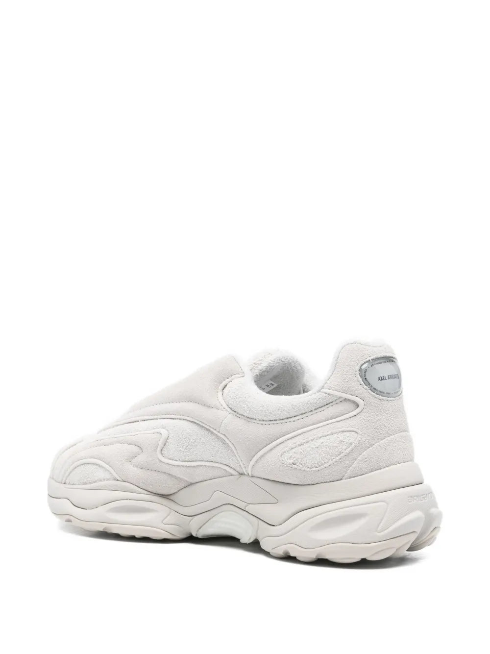 Light grey Satellite Neo Runner sneakers, side view with pull-tab and thick sole