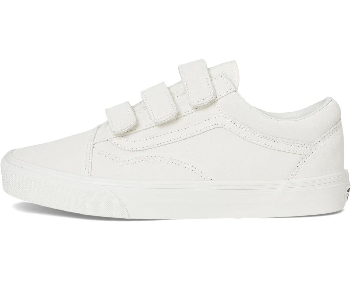 White Vans Old Skool V low-top sneakers with two strap fasteners