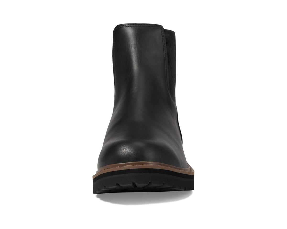 L.L.Bean men's black Chelsea boot, front view with pull-on elastic gore