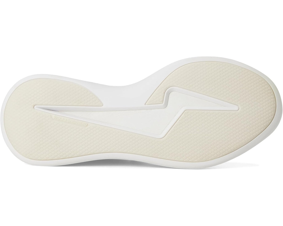 Unisex white sport sneakers, light outsole with traction tread and sculpted side
