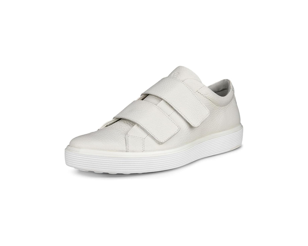 Men's ECCO white two-strap sneakers with low profile rubber sole