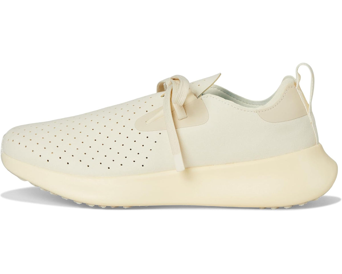 Unisex Native shoes, bone white upper with lace-up front and side perforations