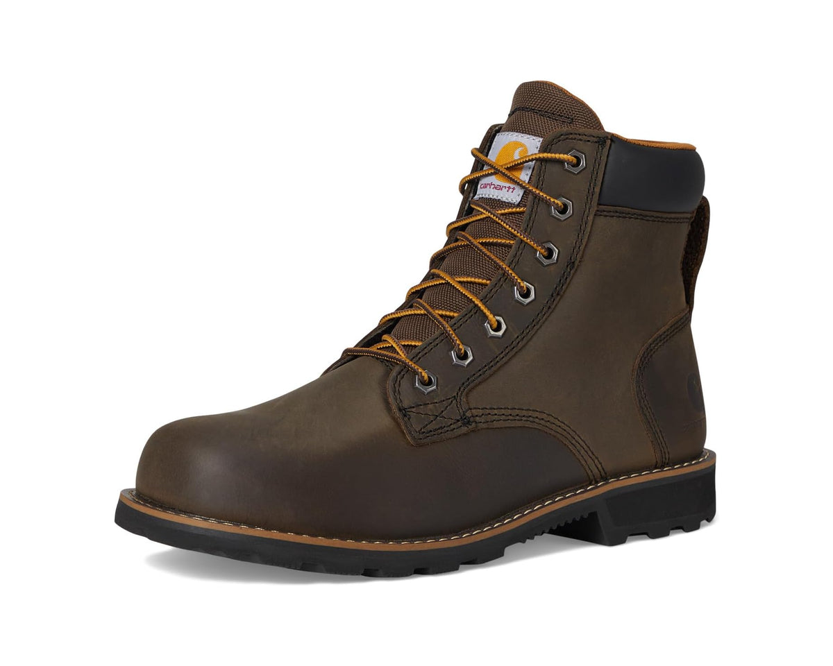 Carhartt mossy brown water-resistant ankle boots, lace-up design with rugged outsole