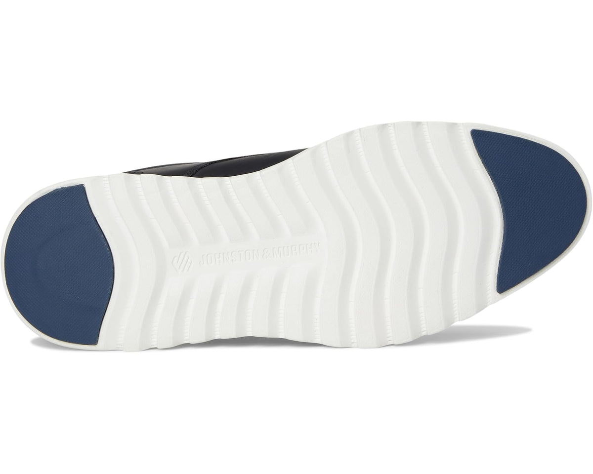 Men's shoe outsole with ribbed tread, dark blue and white rubber