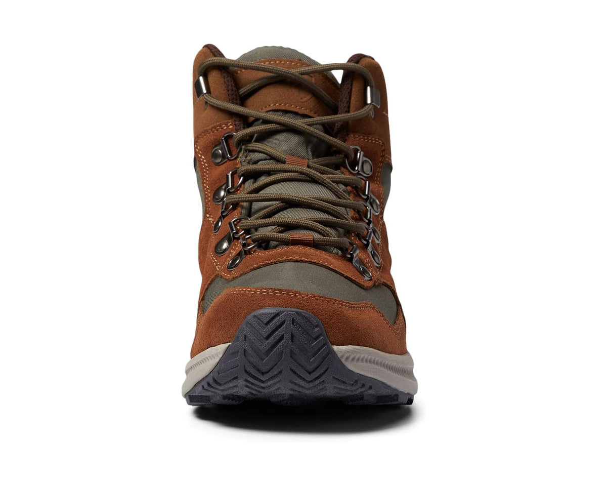 Men's Deer Stags Peak lace-up high-top boots in chestnut with dark green ankle panel