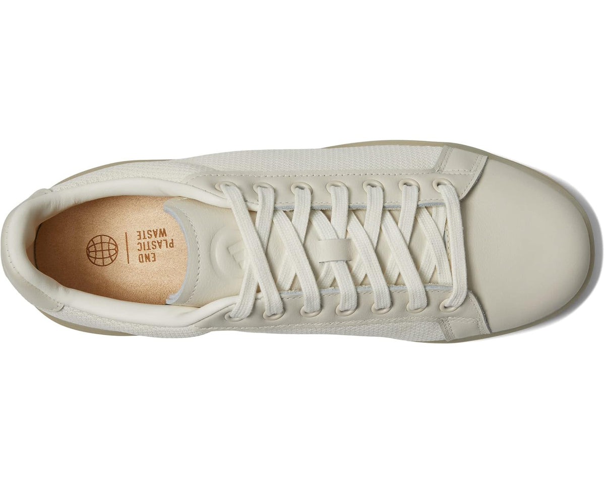 Men's adidas golf shoes, interior view with cushioned lining and laces, chalk white.