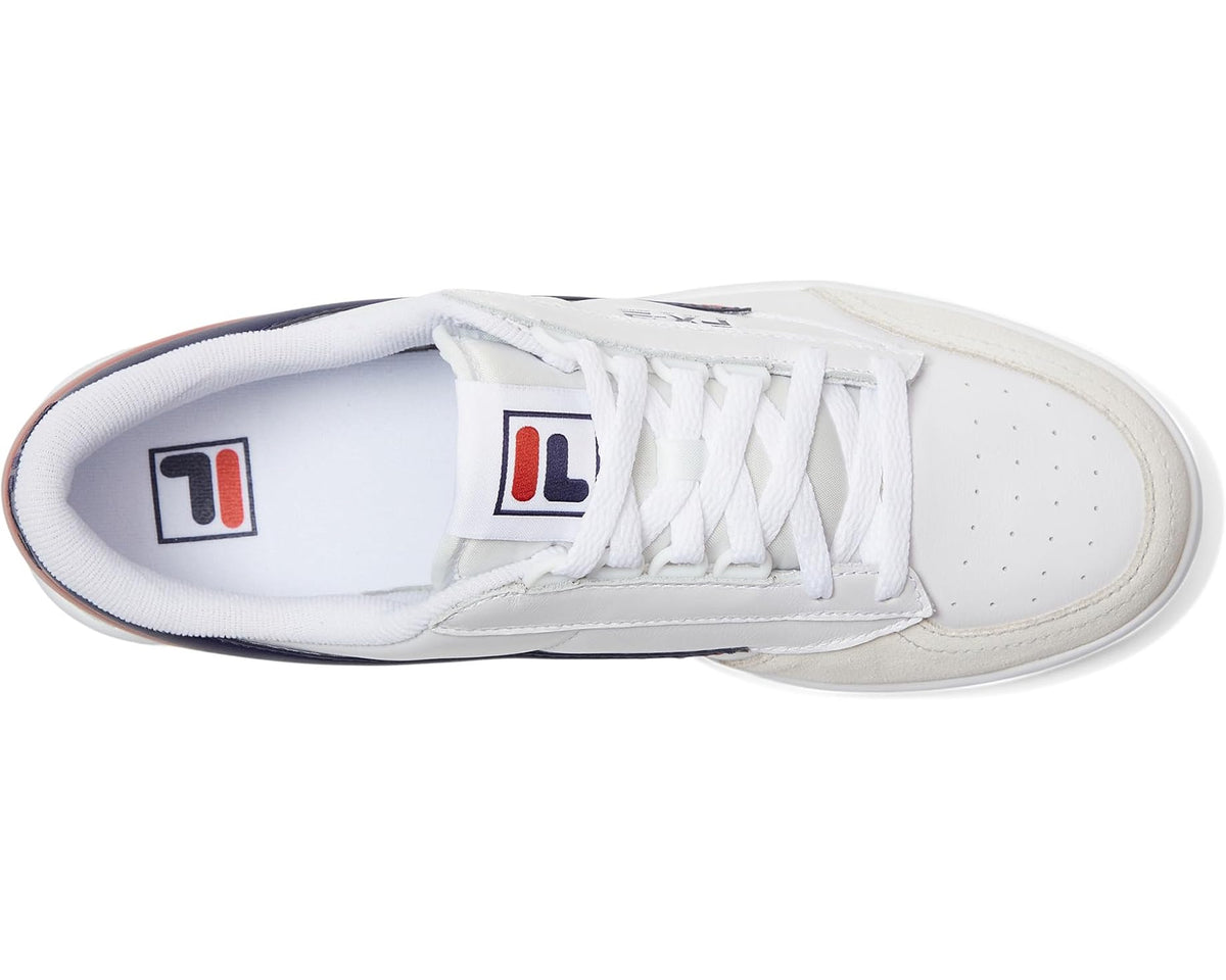 Men's Fila FX-2 low-top sneakers, side view with white laces and logo tongue