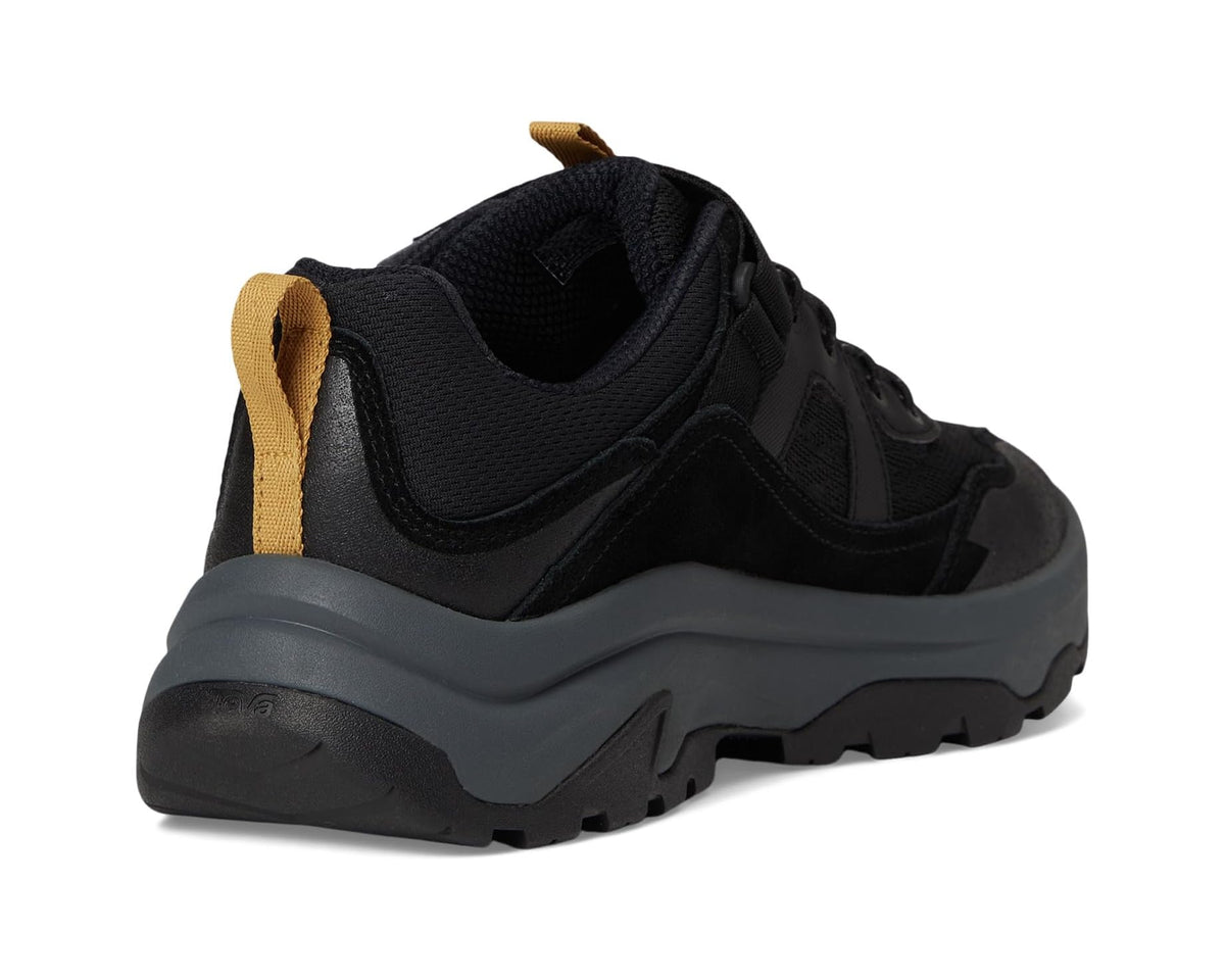 Black Teva hiking sneaker heel and midsole with textured traction lugs